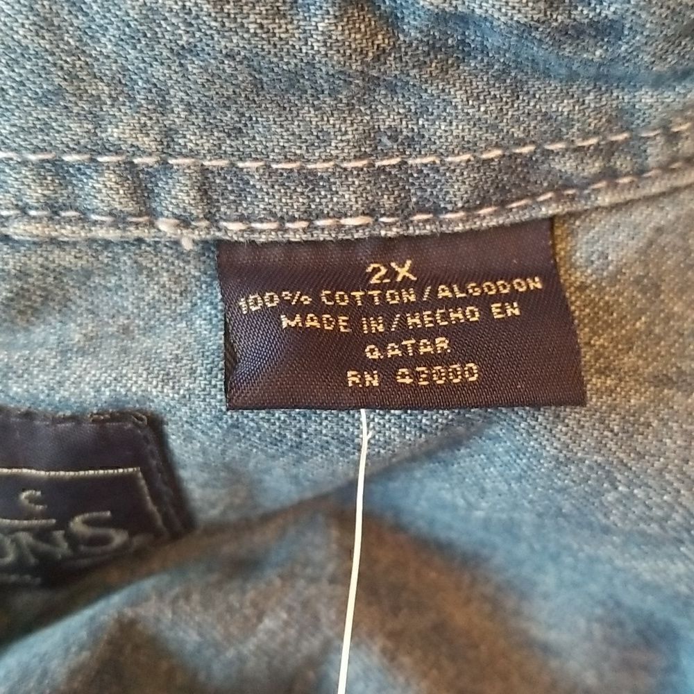 Men's size 2X denim button up - Picture 5 of 7